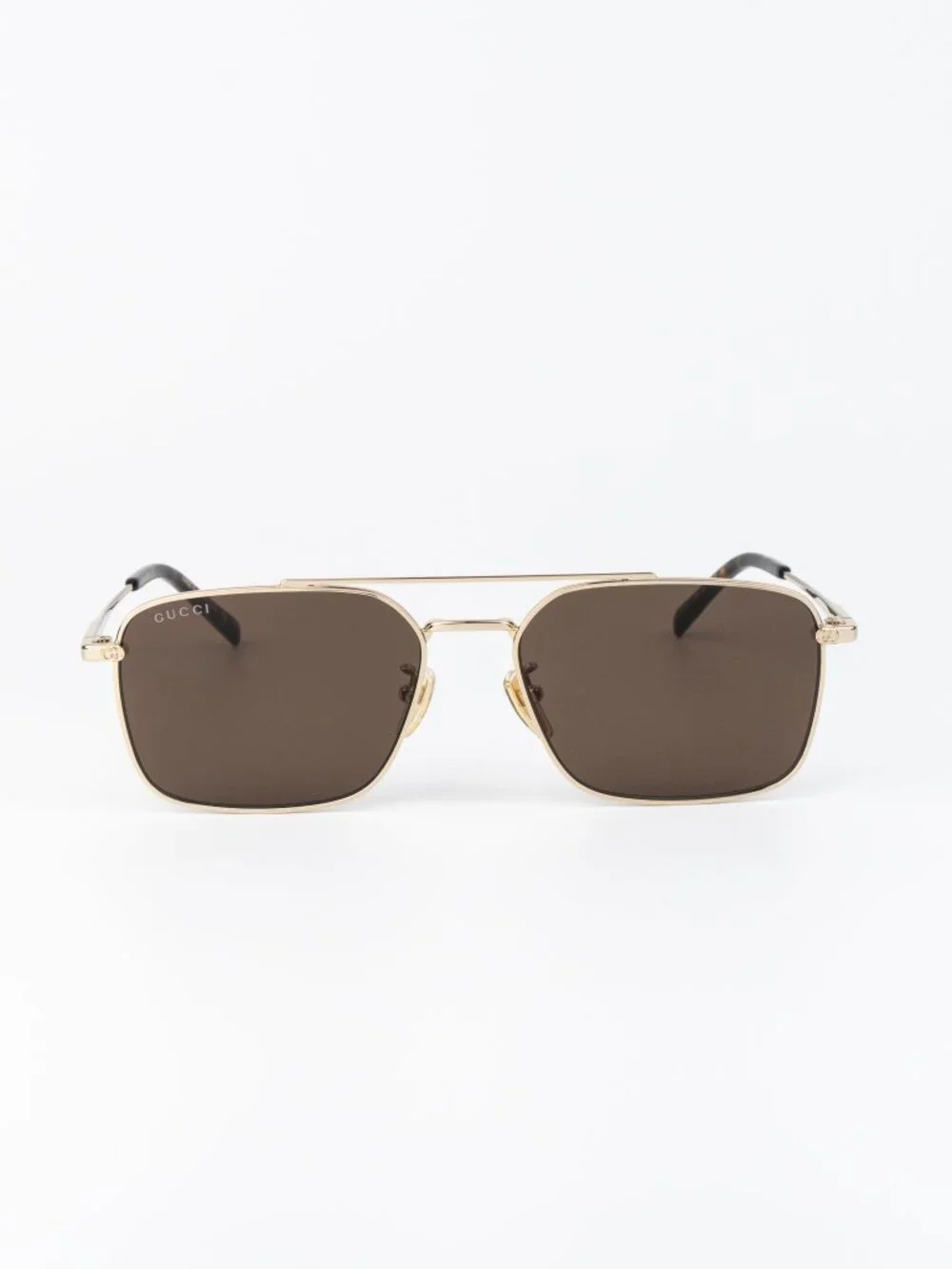Gucci Men Sunglasses Gold Brown Rectangular GG1957SA 002 NEW AUTHENTIC